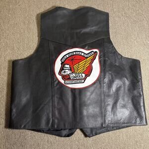Vintage Gold Wing Road Riders TN Chapter Leather Motorcycle Vest Black 2XL